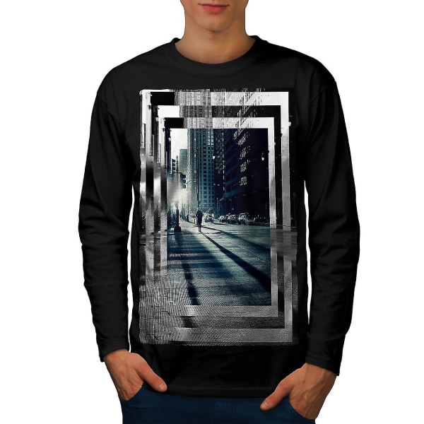 Night Street City män svart långärmad T-shirt S