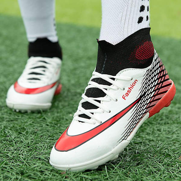 Barn Ungdom Gräs Fotbollsskor Skor Fotboll inomhus Casual utomhus D80 White 34