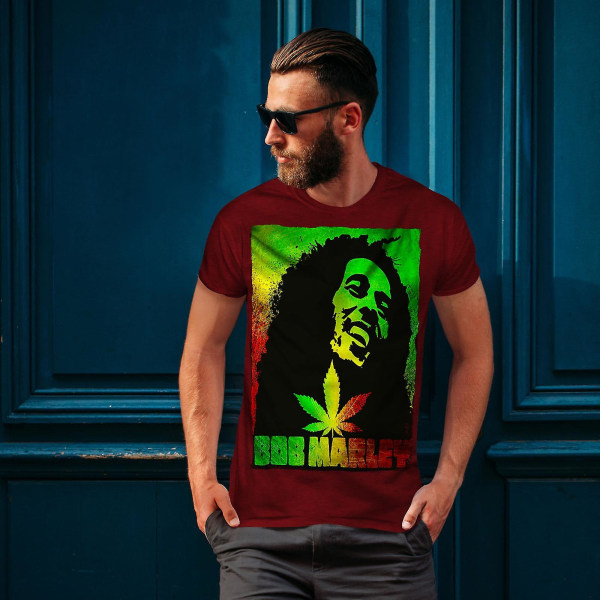 Bob Marley Pot Rasta Röd tröja för män XL