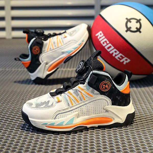 Barn Basketskor Mode Flickor Sneakers Andas Sportskor 3Al813 White 32