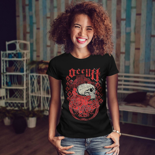 Occult Religion Skull Women T-shirt XXL