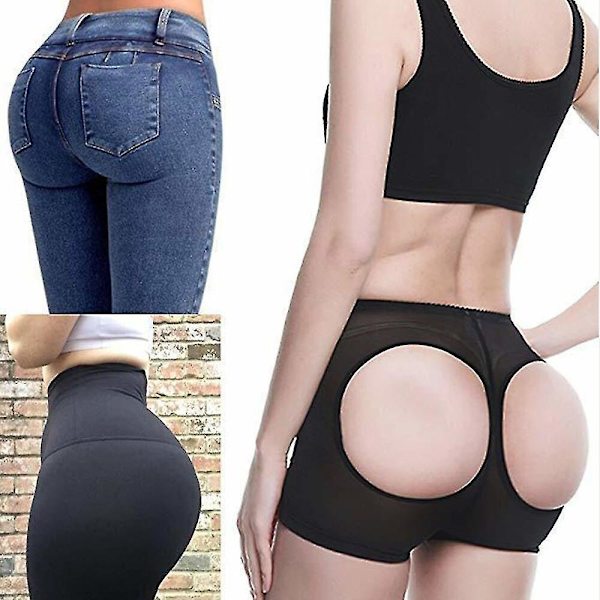 Damkontroll Booty Lifter Waist Trainer Butt Lifter Mage Sexiga Shapewear Trosor Underkläder För Kvinna Body Shaper Kort, svart M