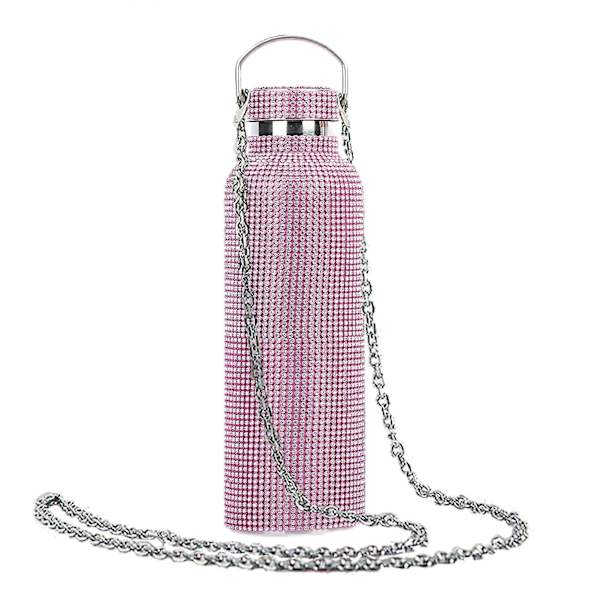 350ml/500ml/750ml isolerad flaska strass inlagd thermal rostfritt stål Barnisolerad vattenkopp för resor Pink 750ML