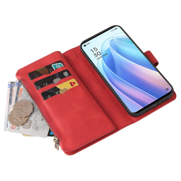 Kompatibel med Oppo Find X5 Lite Case Plånbok Flip-korthållare Pu Läder  Magnetisk skyddande Flip Cover - Röd 5ebf | Fyndiq