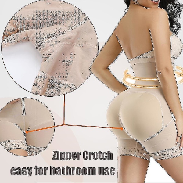 Kvinnor Slimming Body Shaper Seamless Butt Lifter Bodysuits Push Up Shapewear Underkläder Korsett NUDE XL