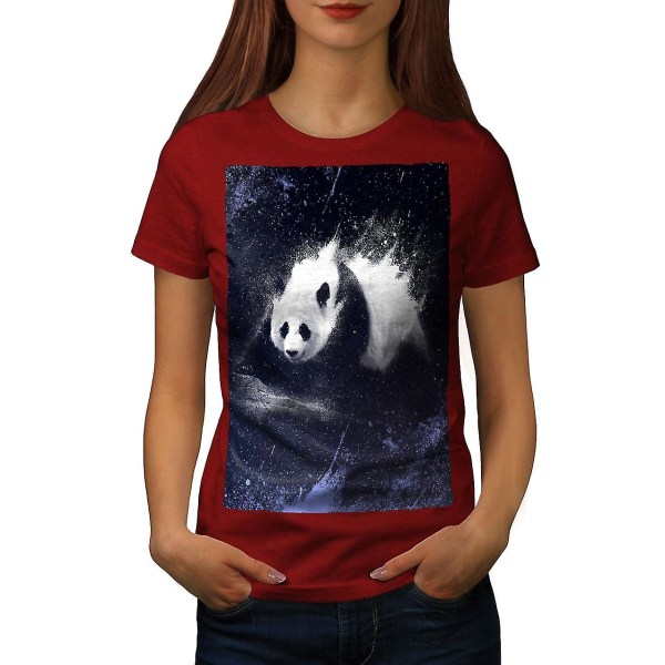 Space Lazy Panda Animal Kvinnor Röd-skjorta 3XL