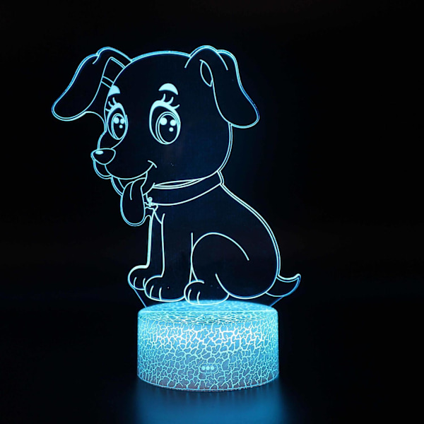 3D-lampor med fjärrkontroll, LED-lampa 16 färger Ljus Dimbar Touch Switch USB / batteriinsats, Bi