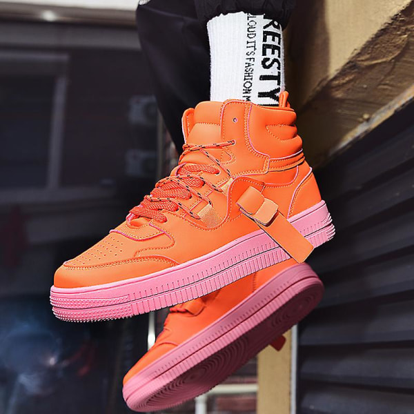 Sport löparskor för män Mode High-Top Casual Skor J186 Orange 41