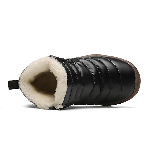 Barn Vintersnöboots Varma ankelstövlar Pojkar Flickor Anti-halk vinterskor Dw007 Black 29