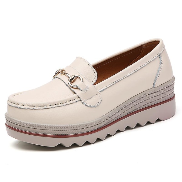 Damer Casual Mode Skor Loafer Skor Mamma Skor 3Ap7078 Beige 37