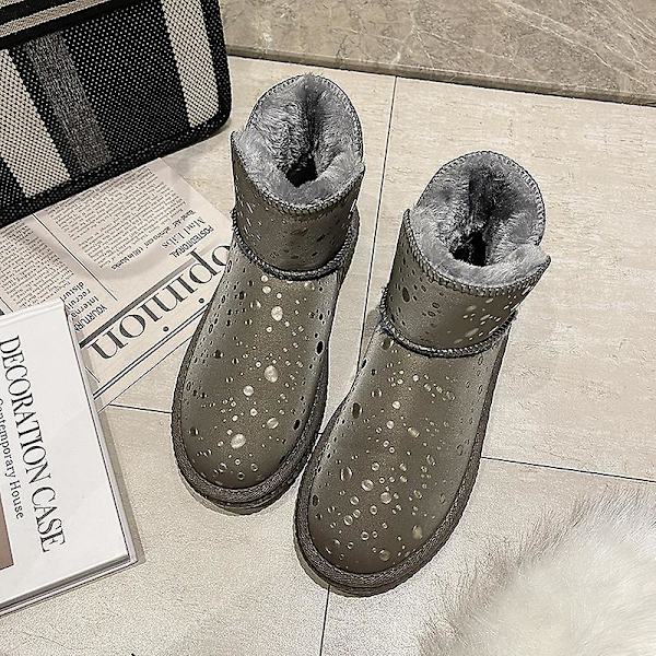 Dam Vinterstövlar Snow Boot Plysch Varma Skor Vattentät Boot Yjy-5 Gray 40