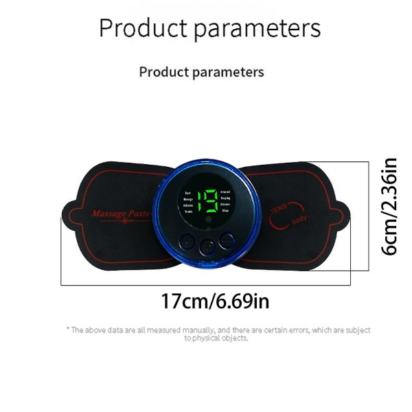 Microcurrent Ems Mini Massage Device, ems Bioelectric Acupoints Massager Mat, för armar, nacke, axel, rygg, midja, ben