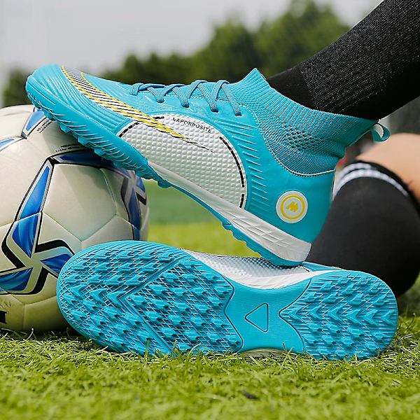 Fotbollsskor för män Halkfria fotbollsskor för herr Gräs Fotbollssneakers Yj777-1 Blue 36