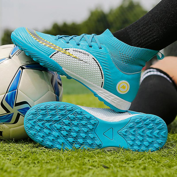 Fotbollsskor för män Halkfria fotbollsskor för herr Gräs Fotbollssneakers Yj777-1 Blue 45