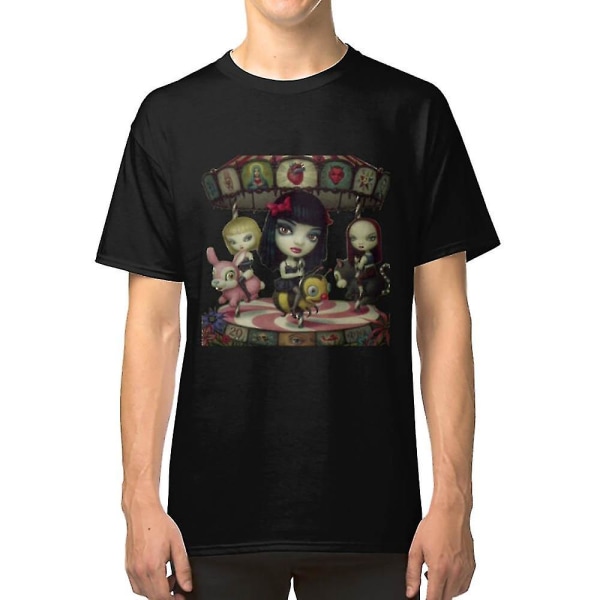 Jack Off Jill Clear Hearts Grey Flowers T-shirt XL