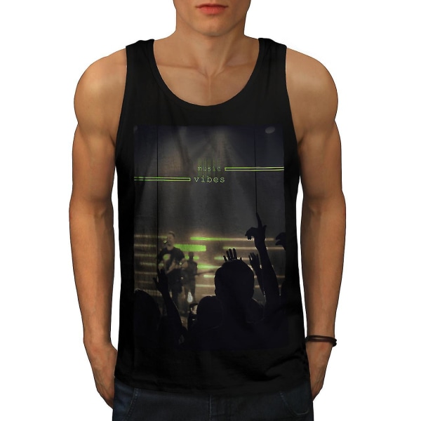 Music Vibes Concert Men Blacktank Top 3XL