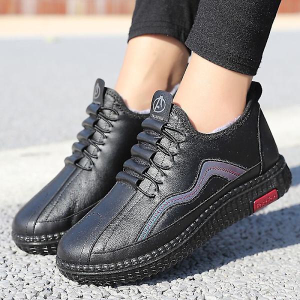Dammode för äldre mode Casual Plus bomullsskor Vintersportskor 2L7712 Black 41