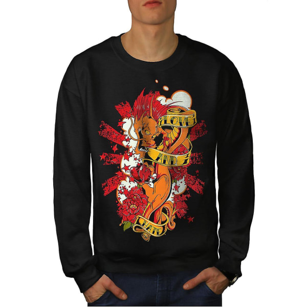 Älskar och hatar konst män Sweatshirt XXL
