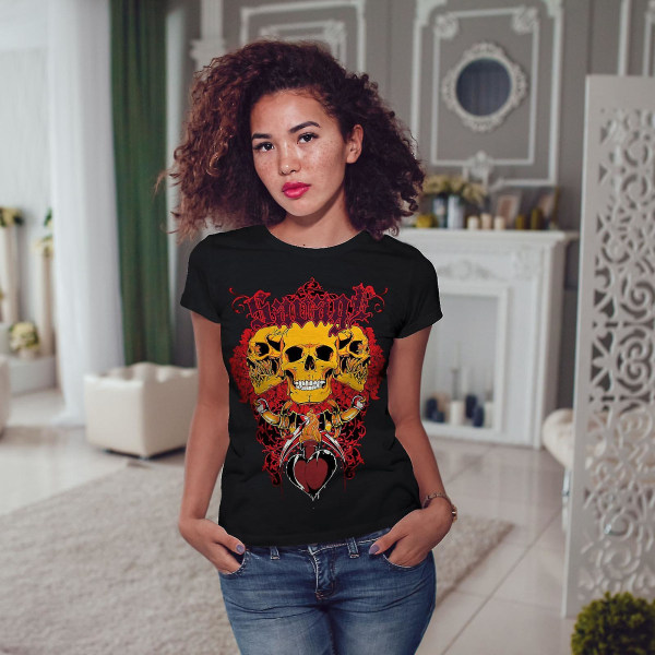 Savage Bad Guy Rose Women Blackt-shirt | Wellcoda M