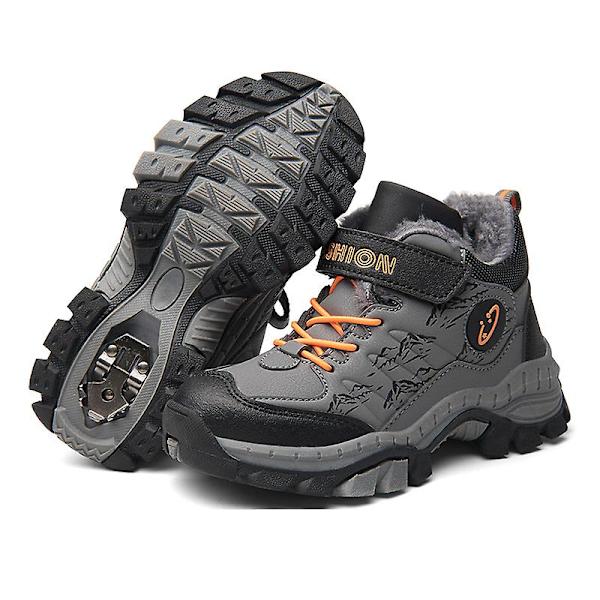Pojkar Flick Sneakers Andas löparskor Barn Vinter Bomullsskor 833 Gray 30