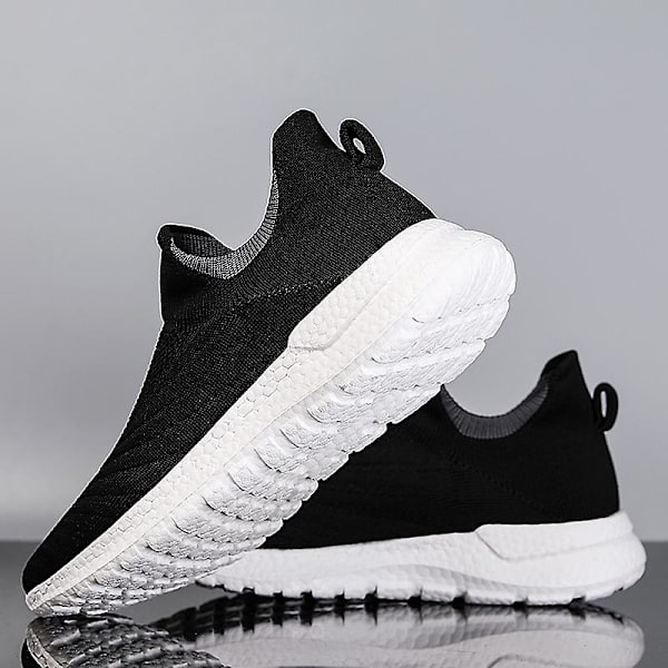 Herr Fly Weaving Sneakers Andas löparskor Mode Sportskor 3Af8026 BlackWhite 41