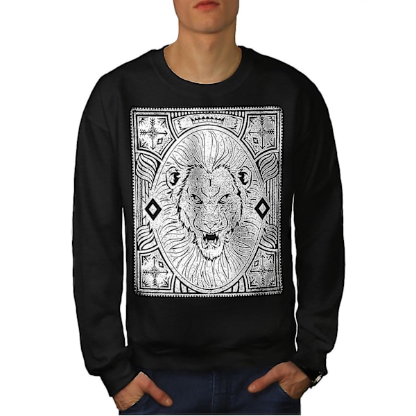 Angry Lion Face Men Blacksweatshirt M
