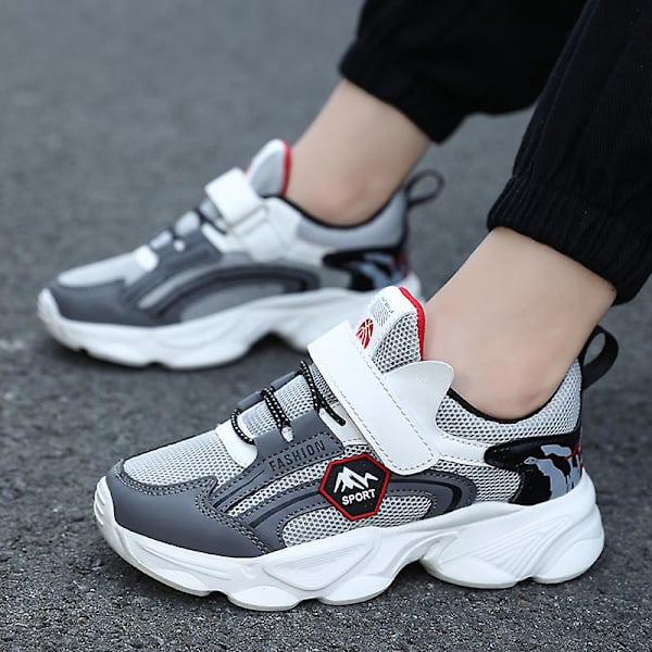 Barn Sneakers Pojkar Basketskor Halkfria Sportskor för barn 3Bt2023 Gray 30
