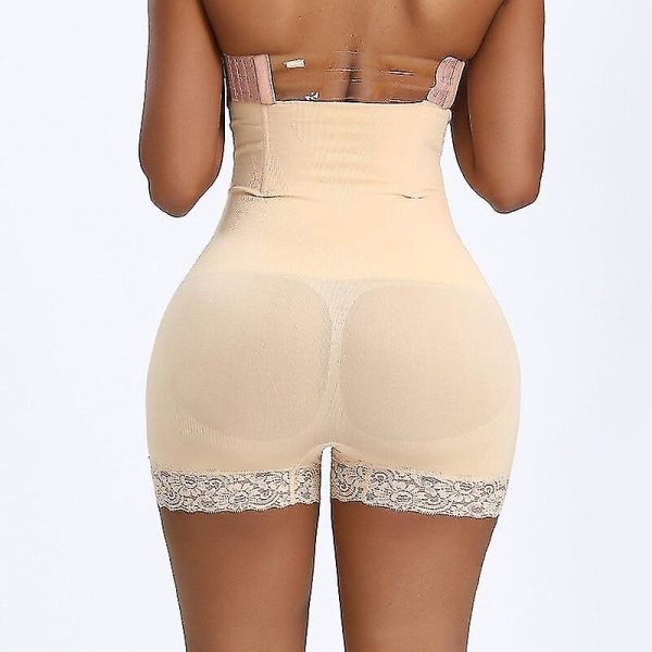 Slimming Slida Platt mage Underkläder Kroppsformare Hög midja Magkontroll Push Up Höft Rumpa Lifter Spets Body Shapewear Dam,beige 3XL 4XL