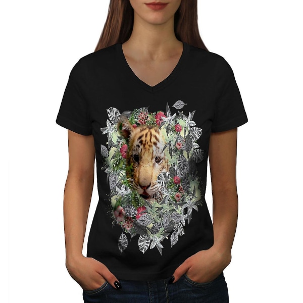 T-shirt för Tiger Söt Natur Animal Women 3XL