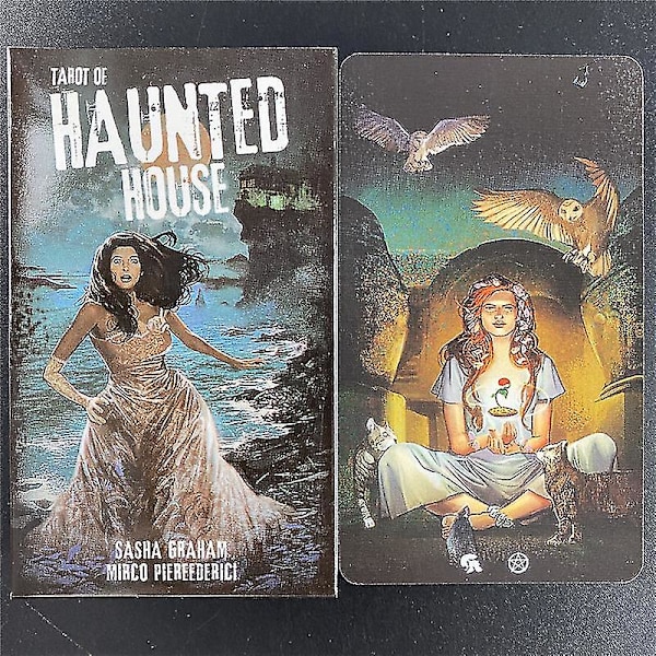 Nytt Tarot Of The Haunted House Oracle-kort för vägledning Spådomar Öde Tarotdäck Brädspel för vuxna44st Ts75