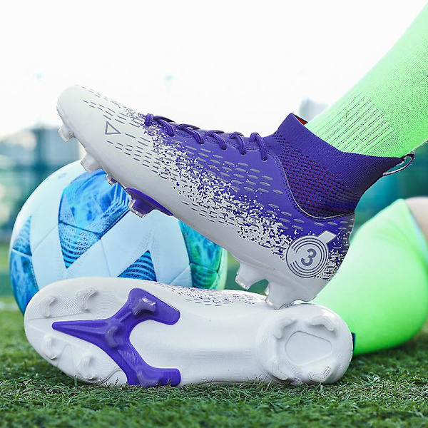 Fotbollsskor för män Halkfria fotbollsskor för herr, Gräs Fotbollssneakers Yj3000 Purple 44