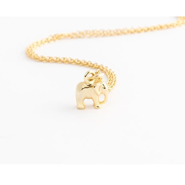 Enkel och söt tredimensionell gynnsam elefant Kvinnlig smycken Elefanthängande halsband