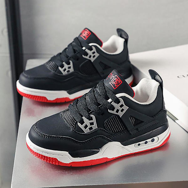 Barn Sneakers Andas Pojkar Flickor Skateboard Skor Löparskor Yj999 BlackRed 34