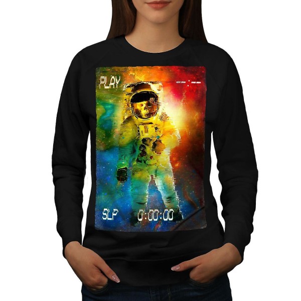 Space Skull Astronaut Women Blacksweatshirt XL