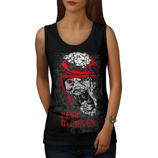 Rest In Pieces Zombie Kvinnor Blacktank Top | Wellcoda L