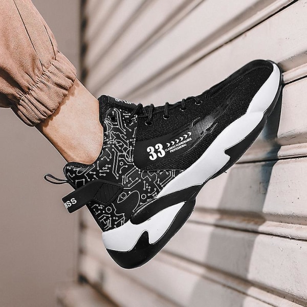 Basketskor för män Mode Halkfria sneakers Andas Pojkar Flickor Sportskor 266 Black 42