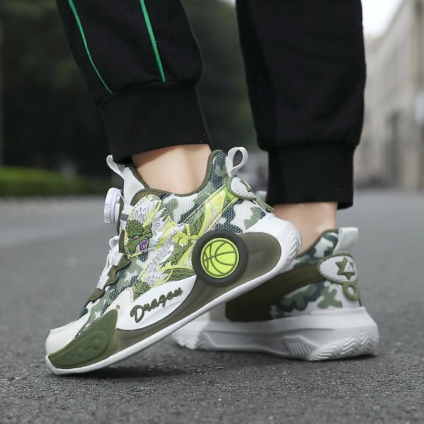 Basketskor för pojkar Mode Halkfria sneakers Sportskor som andas 3B2301 Gray 39