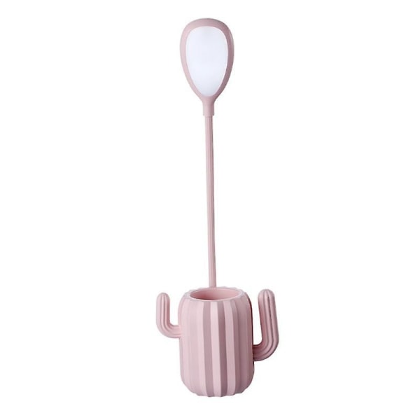 Cactus bordslampa med pennhållare (rosa)