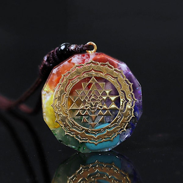 2x Orgone hänge Sri Yantra Halsband Heligt Reiki Halsband Emp Protection Present För Kvinnor Män Eller Barn