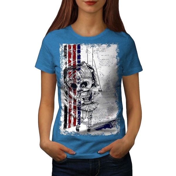 Evil Girl Doll Skräck Kvinnor Royal Bluet-shirt L