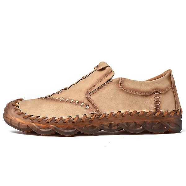 Casual för män Läder Loafers 3038 Khaki 42