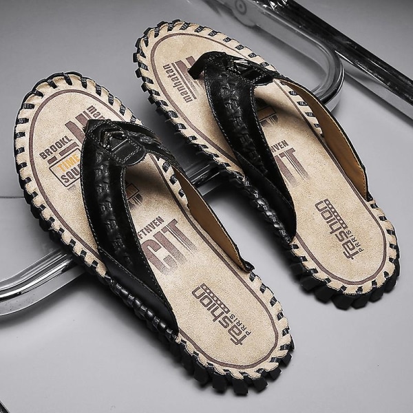 Herrtofflor Halkfria sandaler Mode Strandskor för kvinnor 7285 Black 47