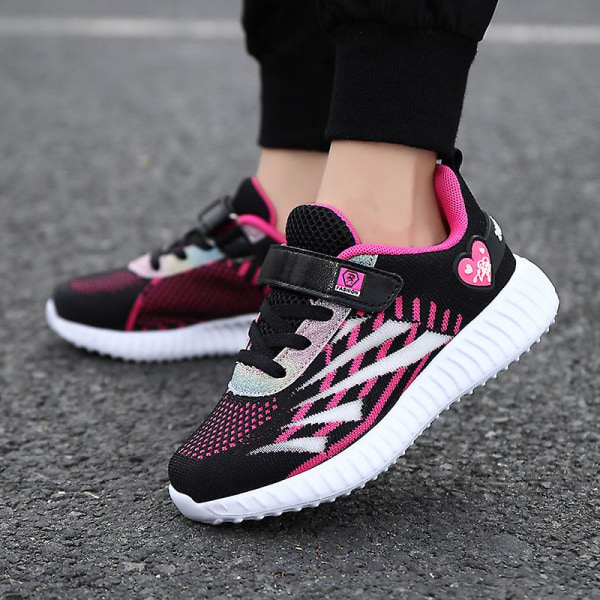 Sneakers för flickor Andas löparskor för barn Mode sportskor 3A8097 Black 38