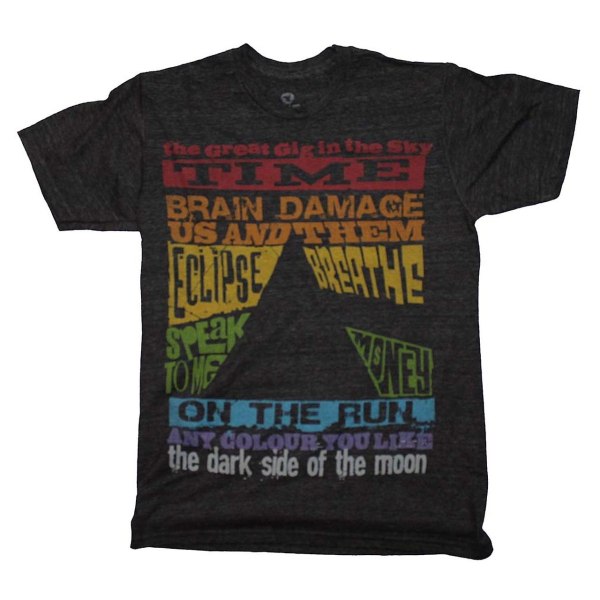 Pink Floyd T-tröja Pink Floyd Dark Side Tracks Triblend T-Shirt XL
