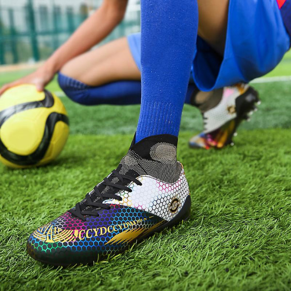 Fotbollsskor för män Spikes Fotbollsskor för ungdomar Stövlar Athletic Sneaker 3C7878 Black 43