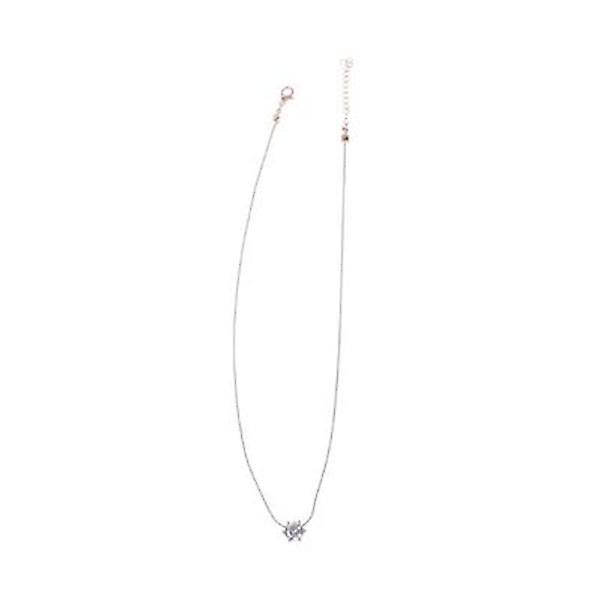 White Circle Rhinestone Invisible Pendant halsband för kvinnor smycken