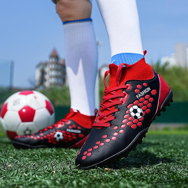 Fotbollsskor dam Spikes Fotbollsskor för ungdomar Stövlar Atletisk Sneaker 3C20218 Red 41
