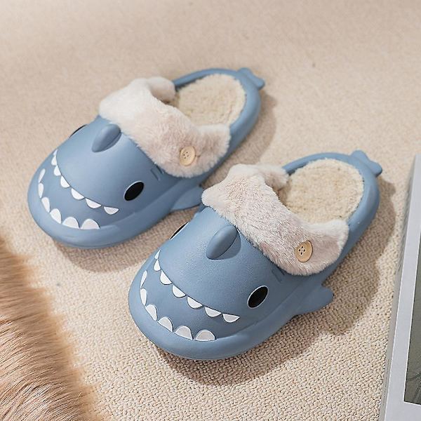 Herr Damtofflor Memory Foam Komfort bomullsblandning Stängd tå House Skor 2K2356 Blue 40-41