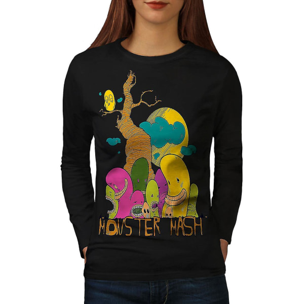 Monster Mash Söt Långärmad T-shirt för kvinnor L