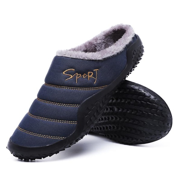 Herrtofflor varma vinterskor för kvinnor inomhushus Slip on med bomull utomhus 2Kl566 Blue 46